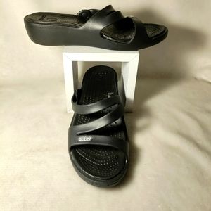 Black Crocs sandals size 7